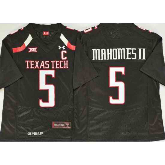 Men Texas Tech Black Patrick Mahomes #5 Football Stitched Team Jersey